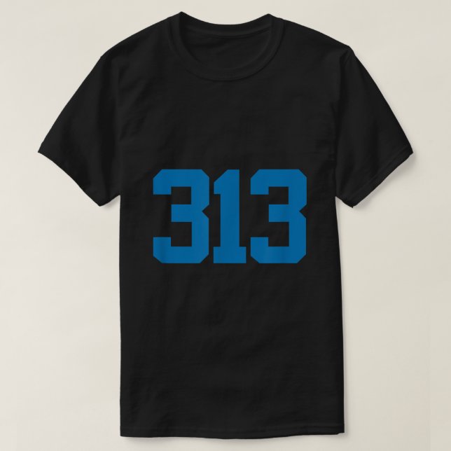 Camiseta Detroit 313 Area Code  GRIT  Sports Fan  Detroiter (Frente do Design)