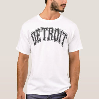 Camiseta Detroit Arranque Texto Estilo Preto com Impressão