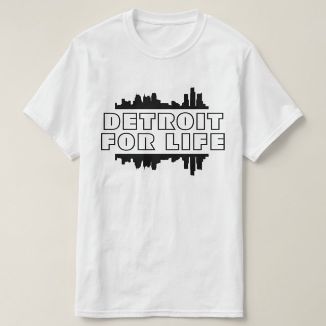 Camiseta Detroit for Life - Skyline (Frente do Design)