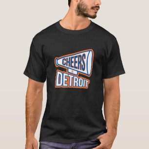 Camiseta Detroit Marinho Blue E Orange Megaphone