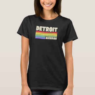Camiseta Detroit Michigan Pride Rainbow Flag Orgulho gay Me