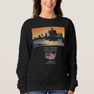 Camiseta Detroit micMichigan Skyline Vacation Souvenir cida