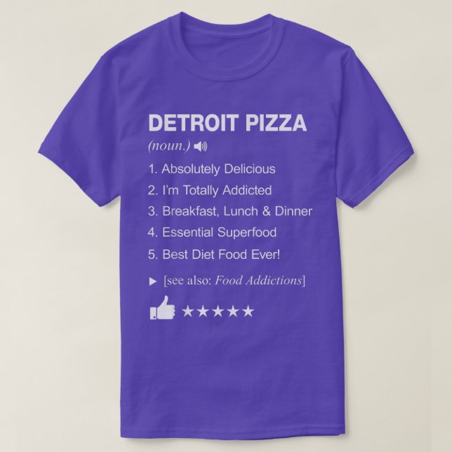 Camiseta Detroit Pizza Definition Meaning Funny  (Frente do Design)