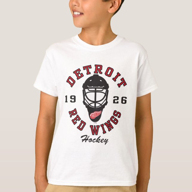 Camiseta Detroit Red Wings Hockey Mask Gray Officially Lice (Frente)