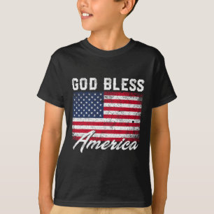 Camiseta Deus Abençoe a América Bandeira dos EUA 4 de Julho