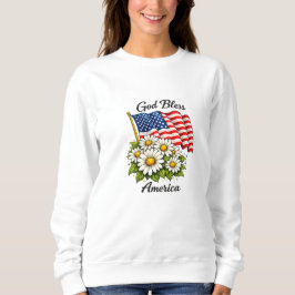Camiseta Deus Abençoe a América Bandeira dos EUA e Margarid