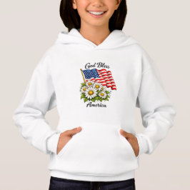 Camiseta Deus Abençoe a América Bandeira dos EUA e Margarid