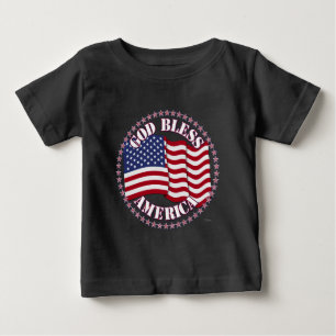 Camiseta Deus Abençoe a América Com a Bandeira dos EUA e 50