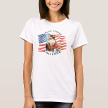 Deus Abençoe a América Com Bandeira/Águia/Flores