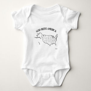 Camiseta DEUS ABENÇOE A AMÉRICA com o esboço dos EUA