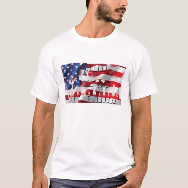 Camiseta Deus Abençoe a América Patriota (Frente)
