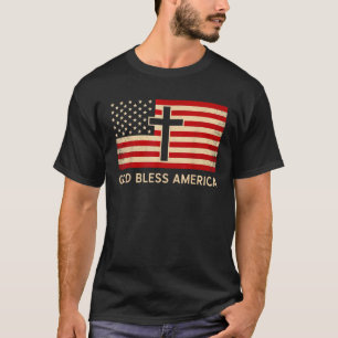 Camiseta Deus Abençoe a América Patriótica EUA Bandeira Ame