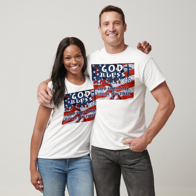 Camiseta Deus Abençoe a América - Personalizado (Unissex)