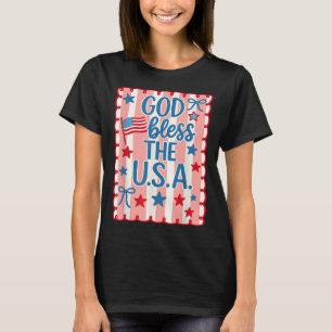 Camiseta Deus Abençoe a América Retro Bandeira EUA Cristã 4