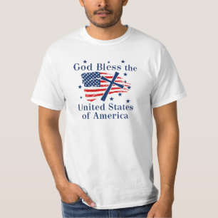 Camiseta Deus Abençoe a Bandeira dos EUA América