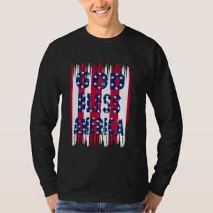 Camiseta Deus abençoe América Bandeira 4 de julho Da Indepe