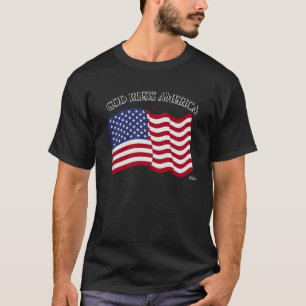 Camiseta DEUS ABENÇOE AMÉRICA com bandeira dos E.U.