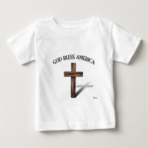 Camiseta DEUS ABENÇOE AMÉRICA com cruz áspera