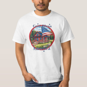 Camiseta Deus abençoe América EUA Flag