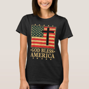 Camiseta Deus Abençoe América Jesus Cruz Cristã Deus Bíblia