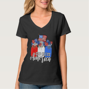 Camiseta Deus abençoe America Mason Jar Christian