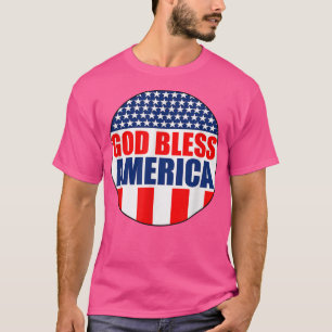 Camiseta Deus abençoe América Sinalizador vermelho e azul c