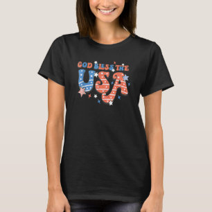 Camiseta Deus abençoe Da Independência Dos Eua Para Mulhere