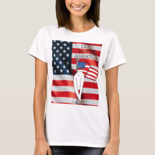 Camiseta DEUS ABENÇOE de bandeira dos EUA América Patrió