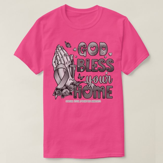 Camiseta Deus abençoe de Consciência da Imparidade Visual C (Frente do Design)