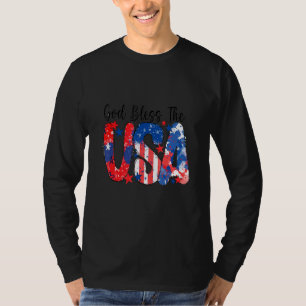 Camiseta Deus abençoe Do Patriótico Para As Mulheres Dos Eu