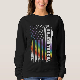 Camiseta Deus abençoe nos Estados Unidos Arco-Íris com Band