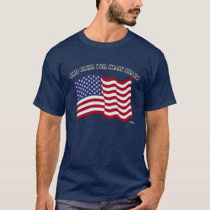 Camiseta Deus Abençoe Nossa Guarda Costeira com Bandeira do