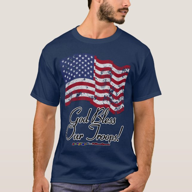 Camiseta Deus abençoe Nossas Tropas! (Frente)