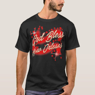 Camiseta Deus abençoe Nova Orleans Versão Vermelha TSirt
