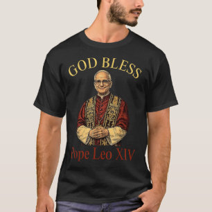 Camiseta Deus abençoe Novo Papa Leo Xiv Igreja Católica Fé 