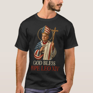 Camiseta Deus abençoe Novo Papa Leo Xiv Igreja Católica Fé