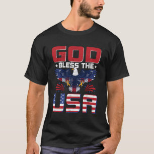 Camiseta Deus abençoe O Patriótico Bandeira Americana Dos E