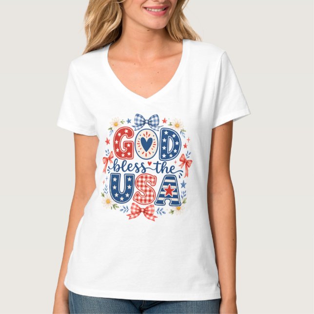 Camiseta Deus abençoe os EUA (Frente)