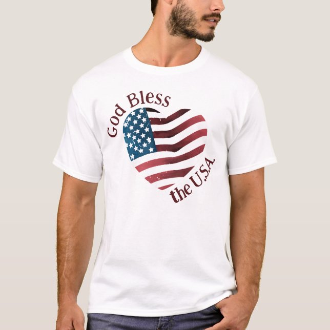 Camiseta Deus Abençoe os EUA América  (Frente)
