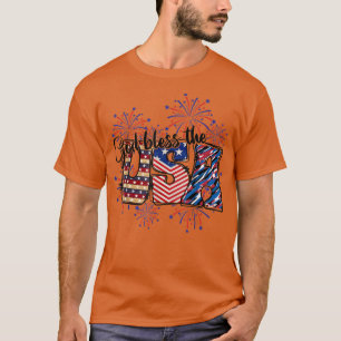 Camiseta Deus abençoe Os EUA, Fireworks 4 De Julho Figurume