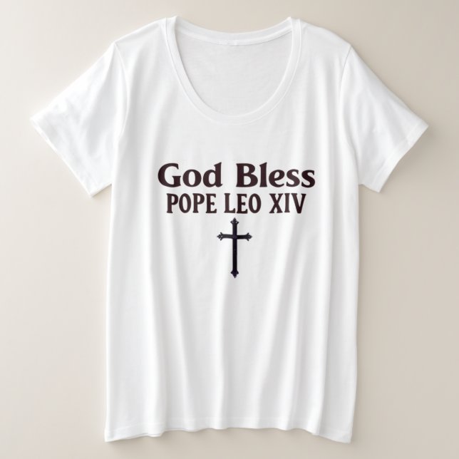 Camiseta Deus abençoe Papa Leo XIV (Frente do Design)