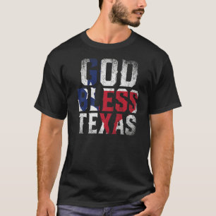 Camiseta Deus abençoe Texas Flag Patriótico e Ortoso Estado