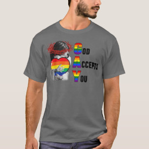 Camiseta Deus Aceita Você Orgulho gay Cristão Arco-Íris LGB