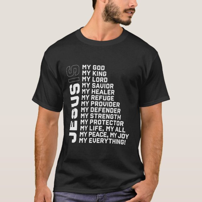 Camiseta Deus Acredite Dar a Jesus Cristo Senhor Cristão Je (Frente)