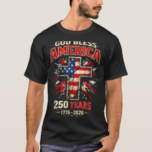 Camiseta Deus Americano 250 Anos 1776 2026 para Homens Mulh