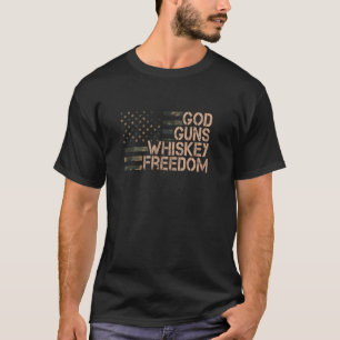 Camiseta Deus Arma Camuflagem Pela Liberdade Durona Pro Gun