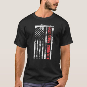 Camiseta Deus Arma País com Bandeira Americana Armada Patri