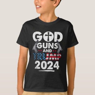 Camiseta Deus Armas E Trump 2024 Bandeira Americana