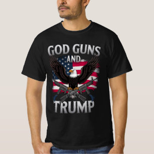Camiseta Deus Armas E Trump Águia Bandeira Americana Vintag