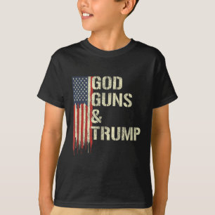 Camiseta Deus Armas e Trump I segundo Alteração Bandeira